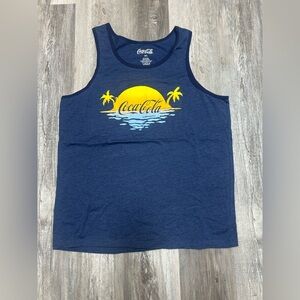 Coca-Cola Navy Tank with Yellow Sunset Design